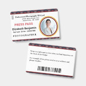 従業員フォトロゴバーコード名前をカスタムする バッジ (Front & Back)