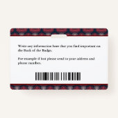 従業員フォトロゴバーコード名前をカスタムする バッジ (裏面)