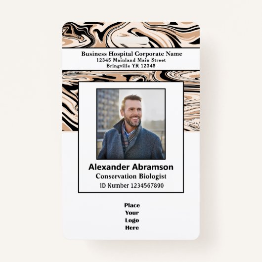 従業員フォトロゴバーコードIDカードのパーソナライズ バッジ (正面)