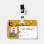 従業員フォトロゴバーコードIDカードカスタムバッジ バッジ (Front with Clip)