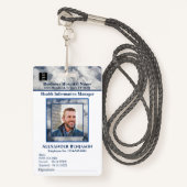 従業員フォトロゴ医療ビジネスカスタム バッジ (正面ランヤード)