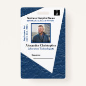 従業員フォトロゴ名カスタム病院IDバッジ バッジ (正面)