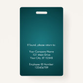 従業員フォト会社ロゴグリーンセキュリティID バッジ (裏面)