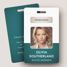 従業員フォト会社ロゴグリーンセキュリティID バッジ