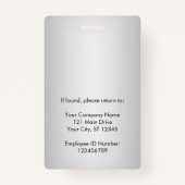 従業員フォト会社ロゴセキュリティIDシルバー バッジ (裏面)