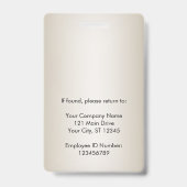 従業員フォト会社ロゴソフト金ゴールドセキュリティID バッジ (裏面)