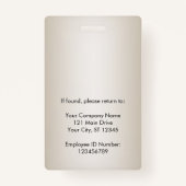 従業員フォト会社ロゴソフト金ゴールドセキュリティID バッジ (裏面)