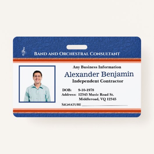 従業員フォトIDロゴ音楽コンダクタカスタムー バッジ (正面)