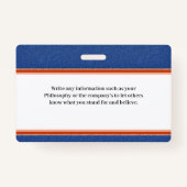 従業員フォトIDロゴ音楽コンダクタカスタムー バッジ (裏面)