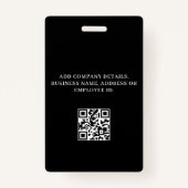 従業員フォトIDロゴQRコードバッジ バッジ (裏面)