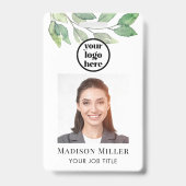 従業員フォトID会社セキュリティのボタニカルバッジ バッジ (正面)