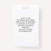 従業員フォトID会社セキュリティのボタニカルバッジ バッジ (裏面)