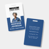 従業員フォトID会社セキュリティバッジネイビー バッジ (正面＆裏面)