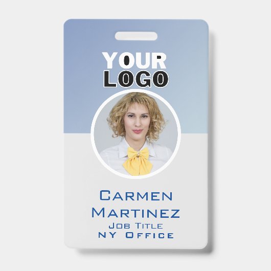 従業員フォトID会社セキュリティバーコードバッジ バッジ (正面)