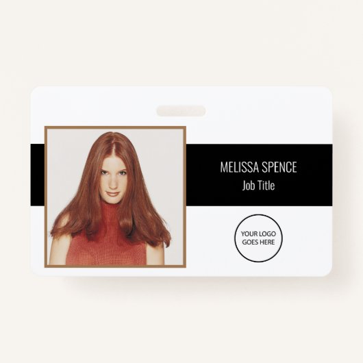 従業員フォトID会社ロゴセキュリティ バッジ (正面)