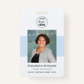 従業員フォトID会社ロゴQRコードセキュリティ バッジ (正面)