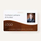 従業員ブラウンプロフェッショナルIDバッジ(バーコード付き) バッジ (正面)