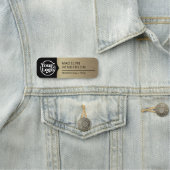 従業員ブラックメタリック古い金ゴールドロゴ磁気 名札 (インサイチュ)