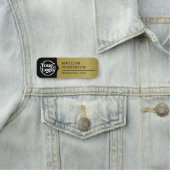 従業員ブラックメタリック金ゴールドロゴ磁気 名札 (インサイチュ)