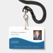 従業員プロフェッショナルIDバッジ（バーコード付） バッジ (正面（ネックストラップ付）)