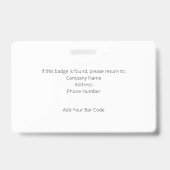 従業員プロフェッショナルIDバッジ（バーコード付） バッジ (裏面)
