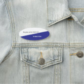 従業員ホワイトブルーシンプル 名札 (インサイチュ)