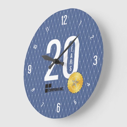 従業員マイルストーンのアニバーサリー20年アワード時計 ラージ壁時計 (傾斜)