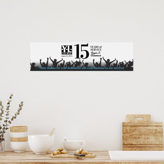 従業員マイルストーンの記念日の署名バナーの投稿 ポスター (キッチン)