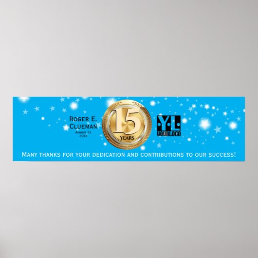 従業員マイルストーンの記念日の署名バナー ポスター (正面)