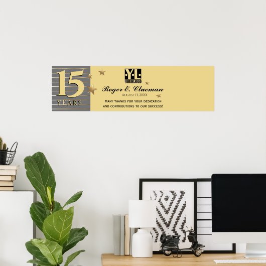 従業員マイルストーンの記念日の署名バナー ポスター (ホームオフィス)