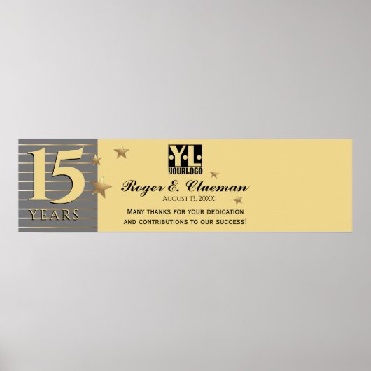 従業員マイルストーンの記念日の署名バナー ポスター (正面)