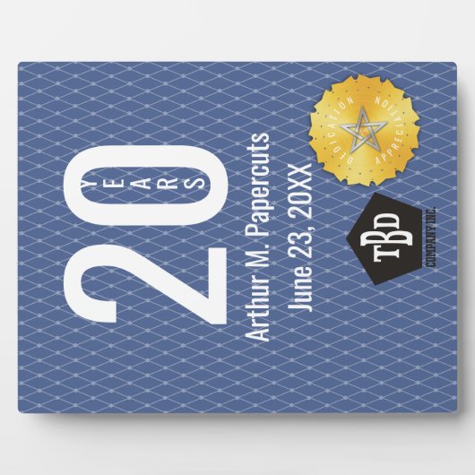 従業員マイルストーン記念日20年のプラーク フォトプラーク (正面)