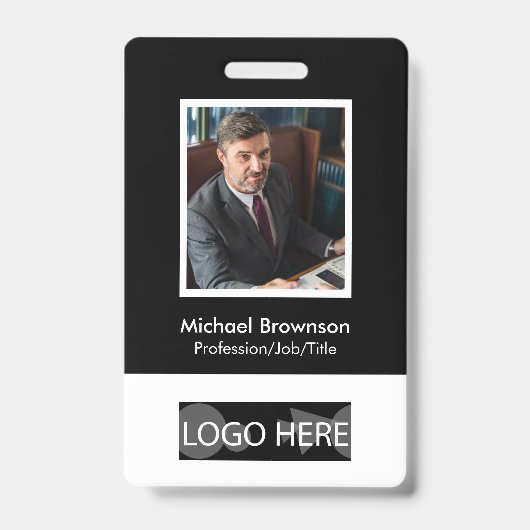 従業員ミニマルQrバモダンーコードフォト バッジ (正面)