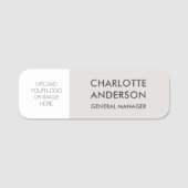 従業員モダンのカスタムロゴライトグレー 名札 (正面)