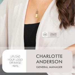 従業員モダンのカスタムロゴライトグレー 名札