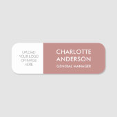 従業員モダンのカスタムロゴ砂漠バラ 名札 (正面)