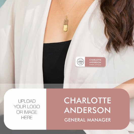 従業員モダンのカスタムロゴ砂漠バラ 名札