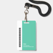 従業員モダンの写真名バーコードラウンドロゴ バッジ (裏面（ネックストラップ付）)