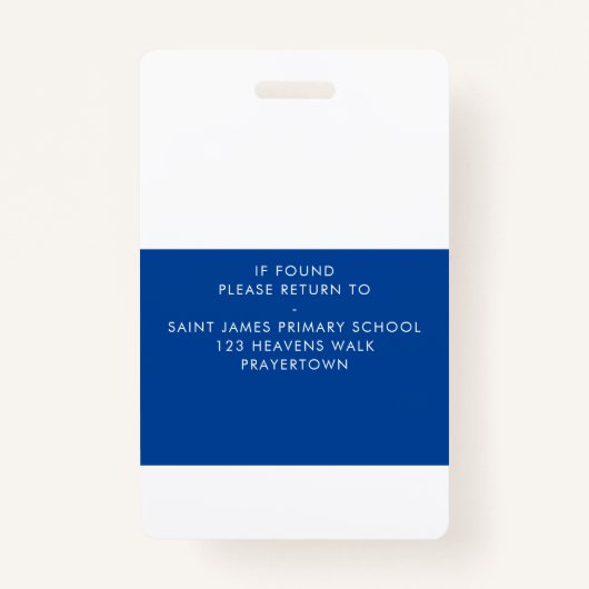 従業員モダンの写真IDシンプルの青王室の バッジ (裏面)