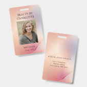 従業員モダンの写真IDバッジ バッジ (正面＆裏面)