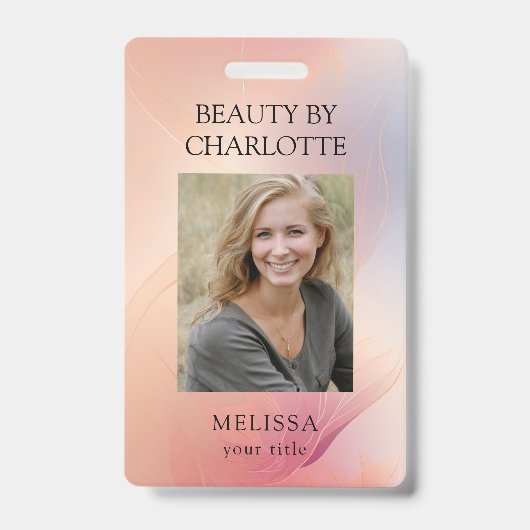 従業員モダンの写真IDバッジ バッジ (正面)