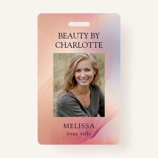 従業員モダンの写真IDバッジ バッジ (正面)