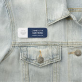 従業員モダンカスタムロゴNavy Blue White 名札 (インサイチュ)