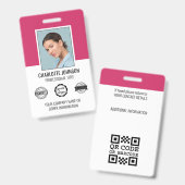 従業員モダンビジネスIDセキュリティピンク バッジ (正面&裏面)