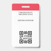 従業員モダンビジネスIDセキュリティ赤 バッジ (裏面)