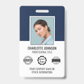 従業員モダンビジネスIDセキュリティNavy Blue バッジ (正面)