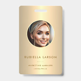 従業員モダンプロフェッショナルID写真金ゴールドQR バッジ