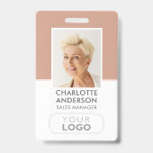 従業員モダンID名会社ロゴTerracotta バッジ (正面)