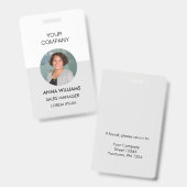 従業員ラウンドフォトID バッジ (正面＆裏面)