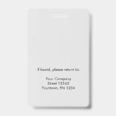 従業員ラウンドフォトID バッジ (裏面)